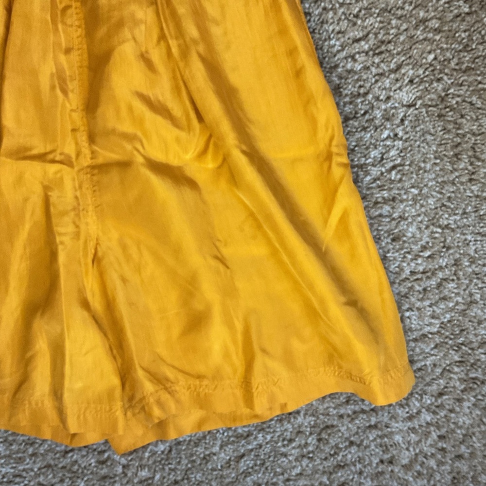 Vintage Christine Parker 100% Silk Shorts Mustard Yellow Elastic Waist Small - Picture 4 of 5